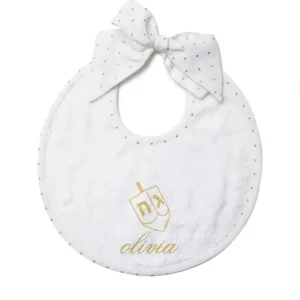 Shop All | Hanukkah Newborn Bib Gold Dot - CaringForTots - Professional Baby and Children's Products | Caring for Growth, Caring for Every Moment