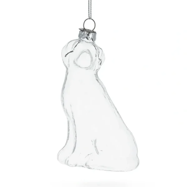 Cheap Happy Dog - Blown Clear Glass Christmas Ornament - CaringForTots - Professional Baby and Children's Products | Caring for Growth, Caring for Every Moment