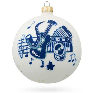Best Harmonious Trio: Saxophone, Guitar, Piano Blown Glass Ball Christmas Music Ornament 4 Inches - CaringForTots - Professional Baby and Children's Products | Caring for Growth, Caring for Every Moment