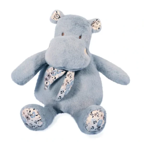Sale Histoire Dours Soft Blue Bandana Hippo Plush - CaringForTots - Professional Baby and Children's Products | Caring for Growth, Caring for Every Moment