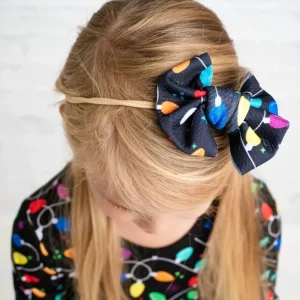 Clearance Holiday Lights | Toddler Girl Nylon Bow - CaringForTots - Professional Baby and Children's Products | Caring for Growth, Caring for Every Moment