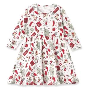 Sale Holly Jolly Bamboo Twirl Dress - CaringForTots - Professional Baby and Children's Products | Caring for Growth, Caring for Every Moment