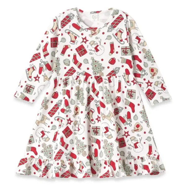 Sale Holly Jolly Bamboo Twirl Dress - CaringForTots - Professional Baby and Children's Products | Caring for Growth, Caring for Every Moment