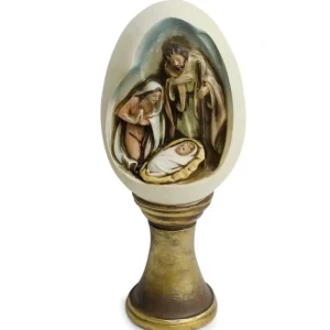 Online Holy Family Nativity Scene Egg Shape Resin Figurine 10 Inches - CaringForTots - Professional Baby and Children's Products | Caring for Growth, Caring for Every Moment