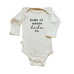 New Home Is Where Dada Is - Long Sleeve Organic Bodysuit - CaringForTots - Professional Baby and Children's Products | Caring for Growth, Caring for Every Moment