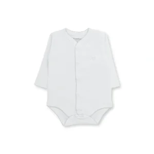 Cheap Honey Logo Long Sleeve Bodysuit, White & Grey - CaringForTots - Professional Baby and Children's Products | Caring for Growth, Caring for Every Moment