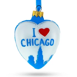 Flash Sale I Love Chicago Glass Heart Christmas Ornament - CaringForTots - Professional Baby and Children's Products | Caring for Growth, Caring for Every Moment