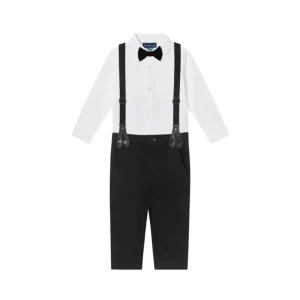 Best Sale Infant 4-piece Classic Buttondown Suspenders & Pant Set | Crisp White - CaringForTots - Professional Baby and Children's Products | Caring for Growth, Caring for Every Moment