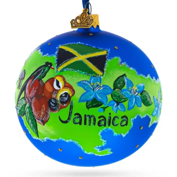 Online Jamaica Island Glass Ball Christmas Ornament 4 Inches - CaringForTots - Professional Baby and Children's Products | Caring for Growth, Caring for Every Moment