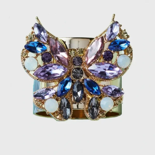 Flash Sale Jeweled Butterfly Napkin Rings, Blue, Set Of Two - CaringForTots - Professional Baby and Children's Products | Caring for Growth, Caring for Every Moment