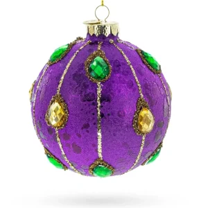 Sale Jeweled-accent Purple Ball - Elegant Blown Glass Ball Christmas Ornament - CaringForTots - Professional Baby and Children's Products | Caring for Growth, Caring for Every Moment