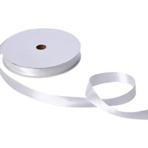 Clearance Jillson & Roberts Double-Faced Satin Ribbon, 1" Wide x 100 Yards, White - CaringForTots - Professional Baby and Children's Products | Caring for Growth, Caring for Every Moment