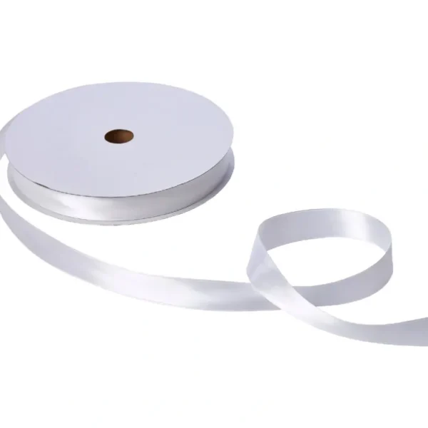 Clearance Jillson & Roberts Double-Faced Satin Ribbon, 1" Wide x 100 Yards, White - CaringForTots - Professional Baby and Children's Products | Caring for Growth, Caring for Every Moment