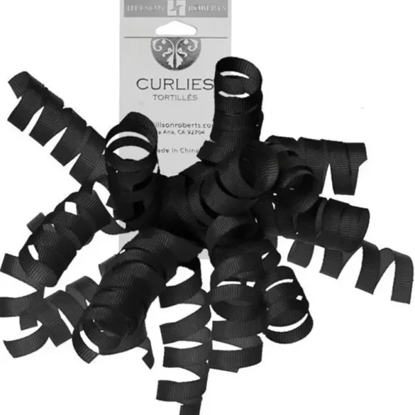 Online Jillson & Roberts Grosgrain Curlie Gift Bows, Black - CaringForTots - Professional Baby and Children's Products | Caring for Growth, Caring for Every Moment