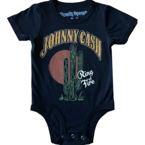Store Johnny Cash Ring of Fire Short Sleeve Onesie - CaringForTots - Professional Baby and Children's Products | Caring for Growth, Caring for Every Moment
