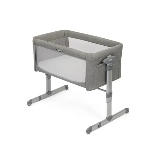 Flash Sale Joie Roomie Glide Side Sleeping Crib - Foggy Grey - CaringForTots - Professional Baby and Children's Products | Caring for Growth, Caring for Every Moment