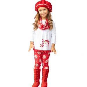 Fashion Joyful Days Tunic, Leggings, And Scarf Christmas Set - CaringForTots - Professional Baby and Children's Products | Caring for Growth, Caring for Every Moment