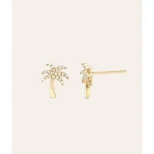 Shop All | 14k Gold Diamond Palm Tree Stud Earrings - CaringForTots - Professional Baby and Children's Products | Caring for Growth, Caring for Every Moment
