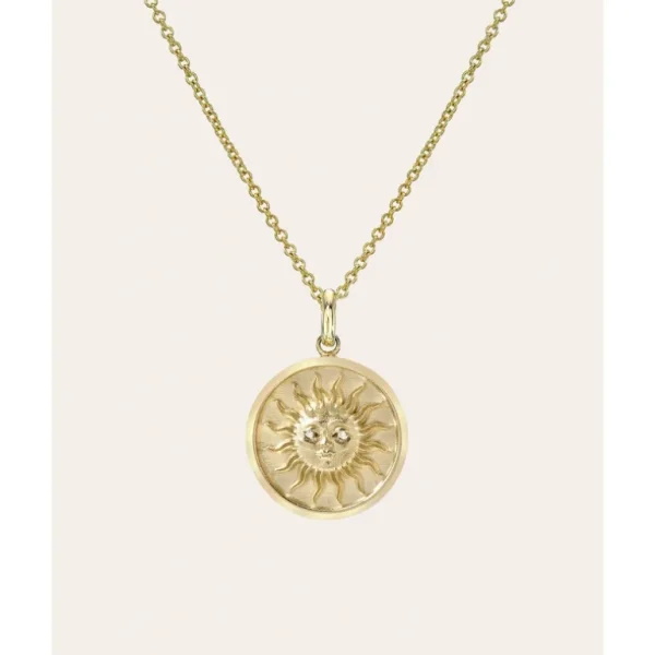 Shop All | 14k Gold Diamond Sun Medallion Necklace - CaringForTots - Professional Baby and Children's Products | Caring for Growth, Caring for Every Moment