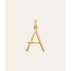 Shop All | 14k Gold Large Initial Nail Pendant - CaringForTots - Professional Baby and Children's Products | Caring for Growth, Caring for Every Moment