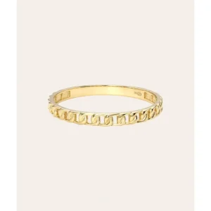 Shop All | 14k Gold Thin Solid Cuban Link Ring - CaringForTots - Professional Baby and Children's Products | Caring for Growth, Caring for Every Moment