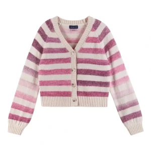 Best Kids (7-16) Oatmeal/purple Ombre Stripe Cardigan - CaringForTots - Professional Baby and Children's Products | Caring for Growth, Caring for Every Moment