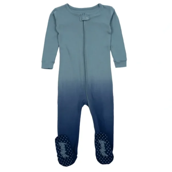 Store Kids Footed Blue Ombr Tie Dye Cotton Pajamas - CaringForTots - Professional Baby and Children's Products | Caring for Growth, Caring for Every Moment