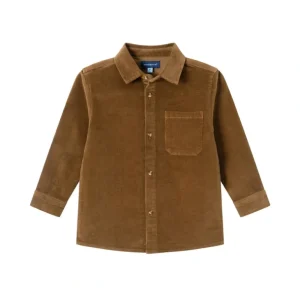Best Kids Garment Washed Cord Buttondown | Brown - CaringForTots - Professional Baby and Children's Products | Caring for Growth, Caring for Every Moment