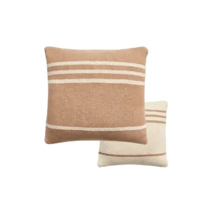 New Knitted Cushion Duetto Powder - Natural - Reversible - CaringForTots - Professional Baby and Children's Products | Caring for Growth, Caring for Every Moment