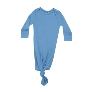 Hot Knotted Gown - Basics - Solid Lichen Blue - CaringForTots - Professional Baby and Children's Products | Caring for Growth, Caring for Every Moment