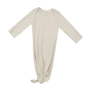 Hot Knotted Gown - Solid Birch Rib - CaringForTots - Professional Baby and Children's Products | Caring for Growth, Caring for Every Moment