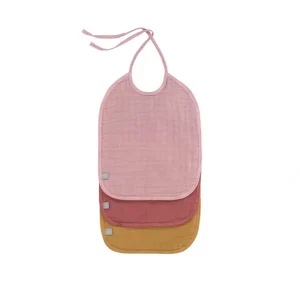 Flash Sale Lassig Medium Muslin Bibs - Rose - 3 Pack - CaringForTots - Professional Baby and Children's Products | Caring for Growth, Caring for Every Moment