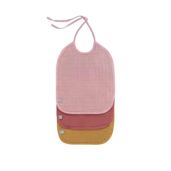 Flash Sale Lassig Medium Muslin Bibs - Rose - 3 Pack - CaringForTots - Professional Baby and Children's Products | Caring for Growth, Caring for Every Moment