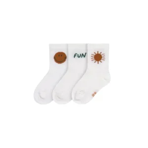Sale Lassig Tennis Socks - Little Gang - 3 Pack - White - Fun - CaringForTots - Professional Baby and Children's Products | Caring for Growth, Caring for Every Moment