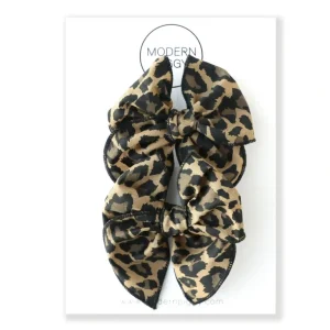 Shop Leopard | Pigtail Set - Petite Party Bow - CaringForTots - Professional Baby and Children's Products | Caring for Growth, Caring for Every Moment
