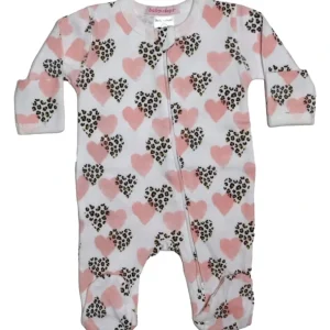 Best Sale Leopard Hearts Footie - CaringForTots - Professional Baby and Children's Products | Caring for Growth, Caring for Every Moment