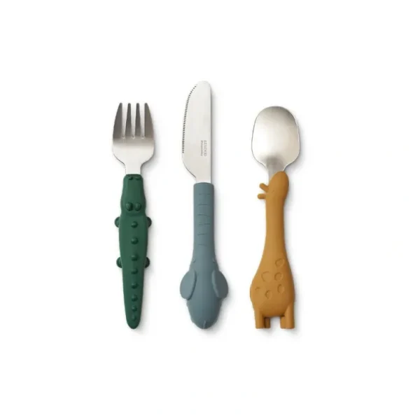 Cheap Liewood Tove Cutlery Set - Golden Caramel Mix - CaringForTots - Professional Baby and Children's Products | Caring for Growth, Caring for Every Moment