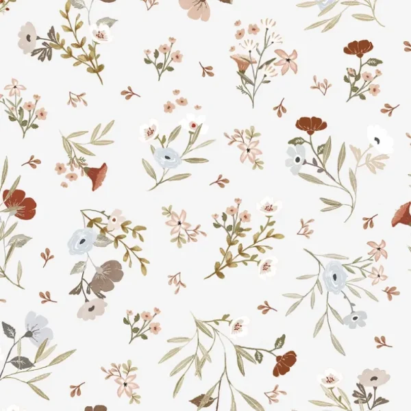 Outlet Lilydale - Sample Wallpaper, Floral Poetry (blue/light Grey) - CaringForTots - Professional Baby and Children's Products | Caring for Growth, Caring for Every Moment