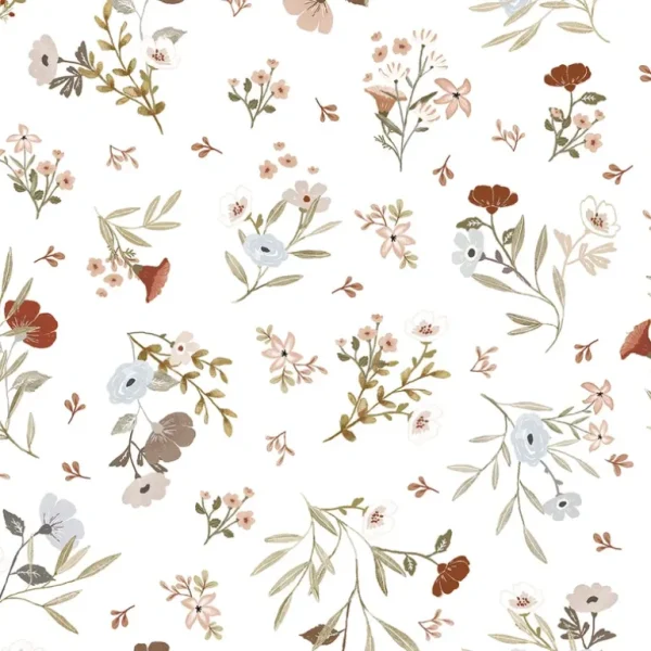 New Lilydale - Sample Wallpaper, Floral Poetry (white) - CaringForTots - Professional Baby and Children's Products | Caring for Growth, Caring for Every Moment