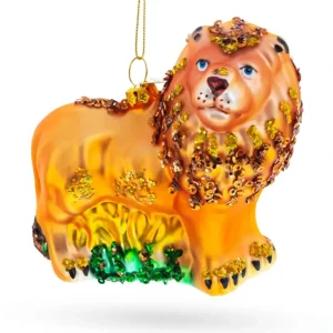 Online Lion On The Grass - Blown Glass Christmas Ornament - CaringForTots - Professional Baby and Children's Products | Caring for Growth, Caring for Every Moment