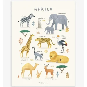 Hot Living Earth - Children's Poster - African Animals - CaringForTots - Professional Baby and Children's Products | Caring for Growth, Caring for Every Moment