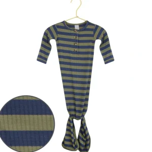 Sale Lou Lou Company Rome Ribbed Knotted Gown - CaringForTots - Professional Baby and Children's Products | Caring for Growth, Caring for Every Moment
