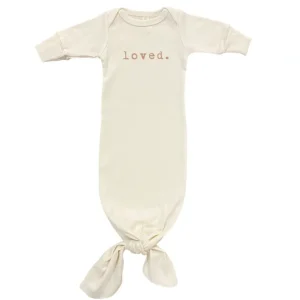 Flash Sale Loved - Organic Infant Gown - Clay - CaringForTots - Professional Baby and Children's Products | Caring for Growth, Caring for Every Moment