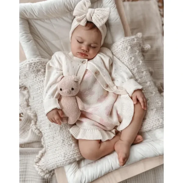 Sale Luna + Luca Pointelle Cardigan - Cream - CaringForTots - Professional Baby and Children's Products | Caring for Growth, Caring for Every Moment