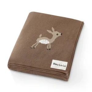 Best Luxury Cotton Deer Knit Swaddle Baby Blanket by Bleu La La - CaringForTots - Professional Baby and Children's Products | Caring for Growth, Caring for Every Moment