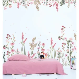 New Magenta - Panoramic Wallpaper - A Field Of Flowers - CaringForTots - Professional Baby and Children's Products | Caring for Growth, Caring for Every Moment