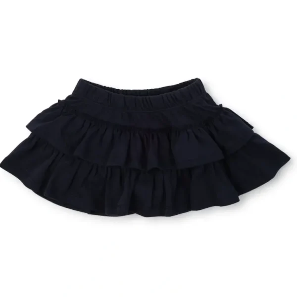 Outlet Maggie Girls' Tiered Pima Cotton Skirt - Navy - CaringForTots - Professional Baby and Children's Products | Caring for Growth, Caring for Every Moment