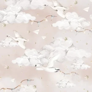 Cheap Magic Swans Pink Wallpaper - CaringForTots - Professional Baby and Children's Products | Caring for Growth, Caring for Every Moment