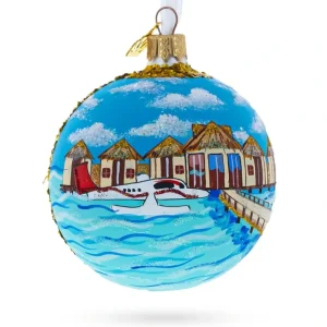 Sale Maldives Resort Glass Ball Christmas Ornament 3.25 Inches - CaringForTots - Professional Baby and Children's Products | Caring for Growth, Caring for Every Moment