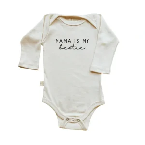Store Mama Is My Bestie - Long Sleeve Organic Bodysuit - CaringForTots - Professional Baby and Children's Products | Caring for Growth, Caring for Every Moment